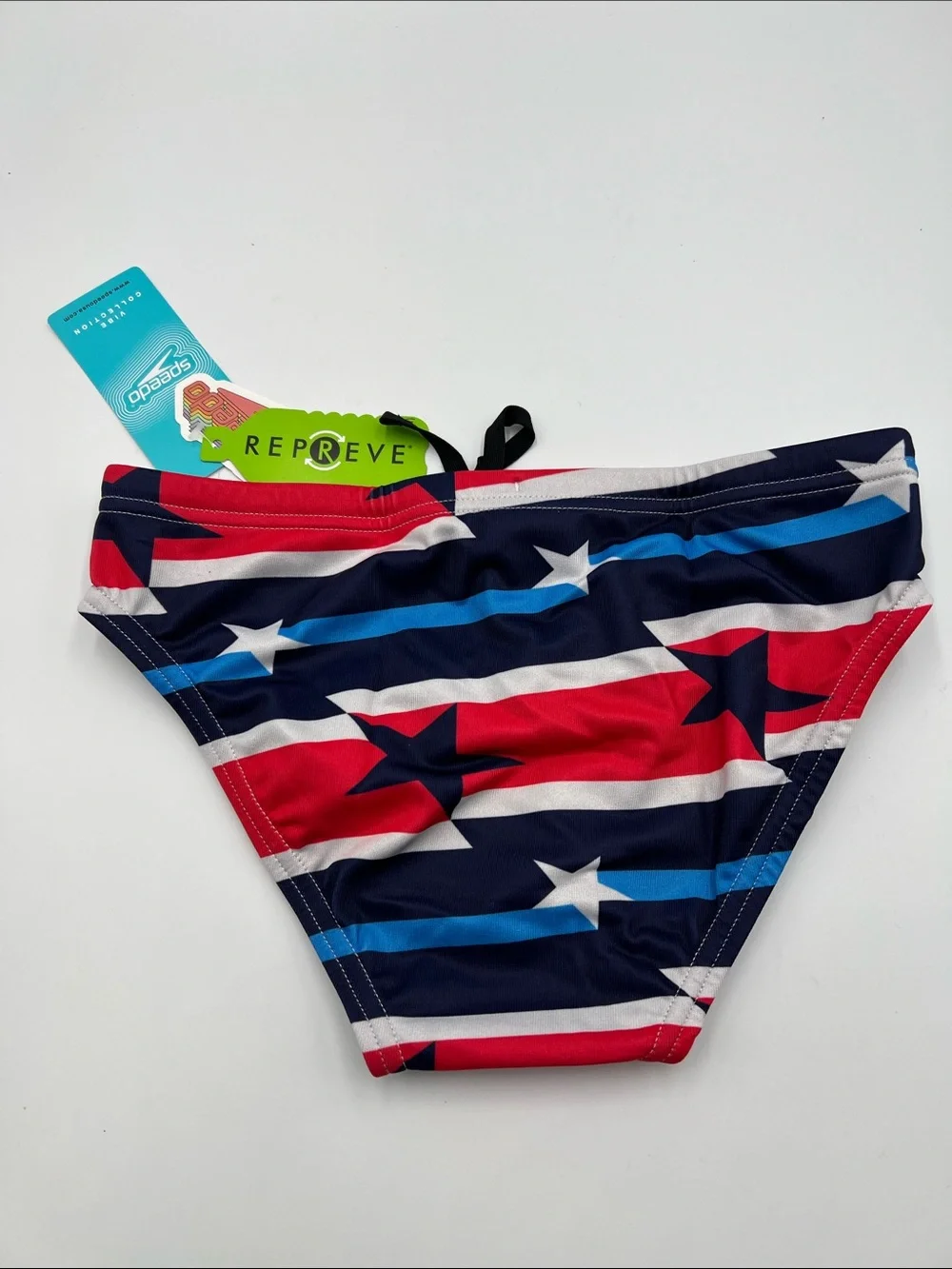 Speedo Endurance racer swimming brief shorts red white blue patriotic new 28